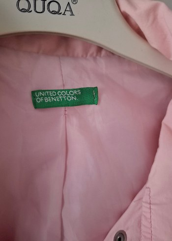 pembe benetton  yağmurluk - Görsel 3