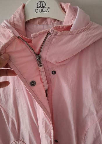 pembe benetton  yağmurluk - Görsel 7