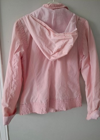 pembe benetton  yağmurluk - Görsel 5