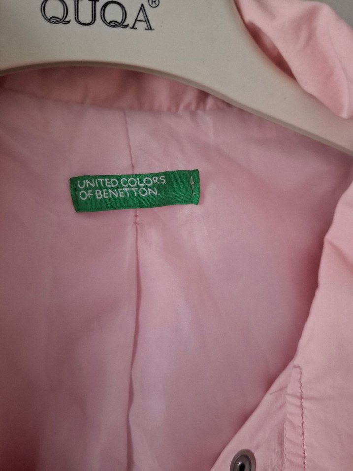 pembe benetton  yağmurluk - Görsel 3