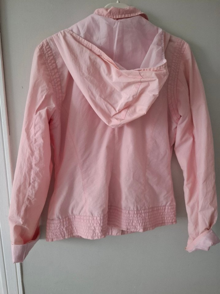 pembe benetton  yağmurluk - Görsel 5