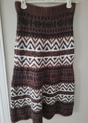 Bohem Tarz Örgü Uzun yün Etek - Görsel 4