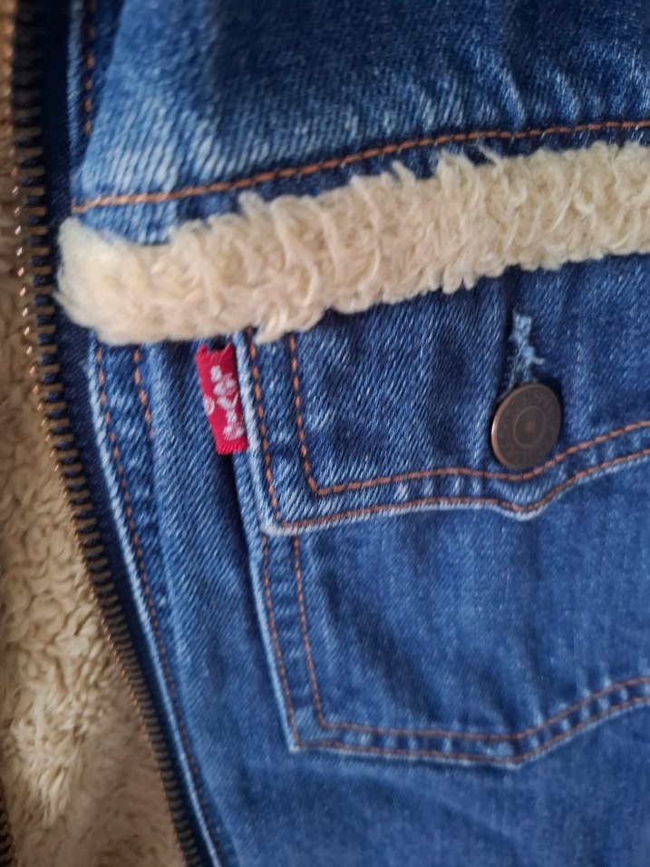 Kadın Mavi Kürklü Denim Mont - Görsel 3