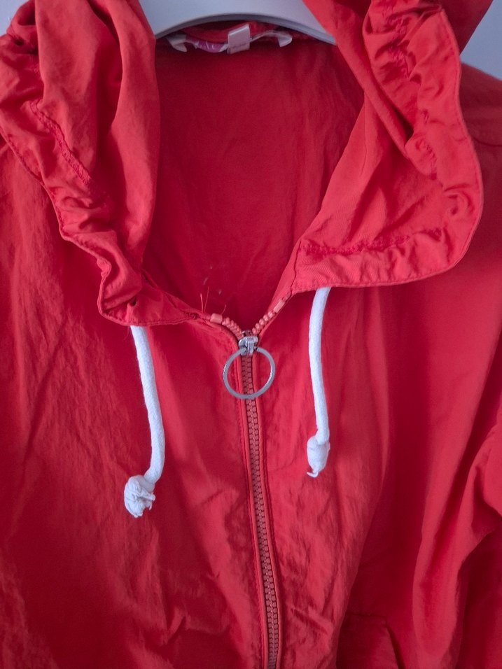 narçiöeği renginde Kapüşonlu Fermuarlı Kadın yağmurluk - Görsel 3