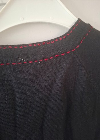 Fabrika markaDüğmeli Siyah Midi triko Elbise - Görsel 5