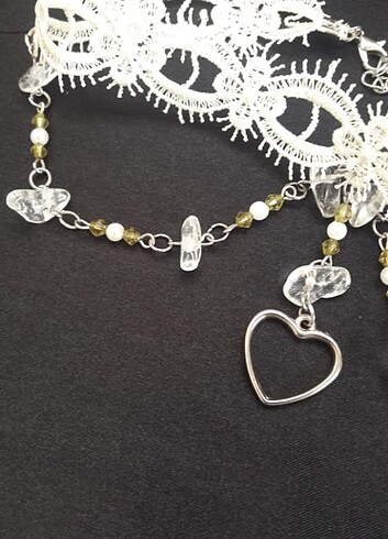 American Vintage Kristal kuvars choker kolye