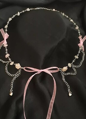 Pembe kuvars fairycore kolye