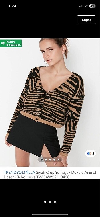 zebra desenli hırka