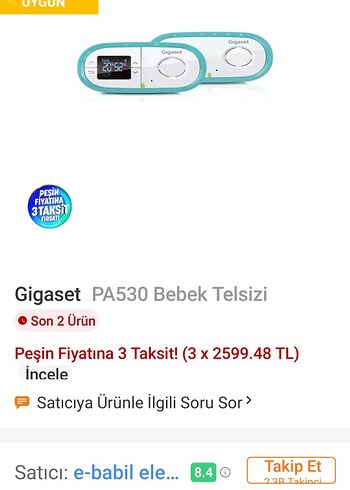 Gigaset PA530 Turkuaz Bebek Telsizi - Görsel 2
