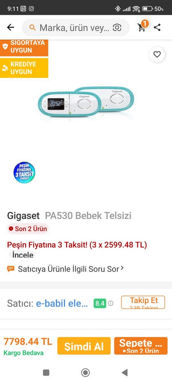 Gigaset PA530 Turkuaz Bebek Telsizi - Görsel 2
