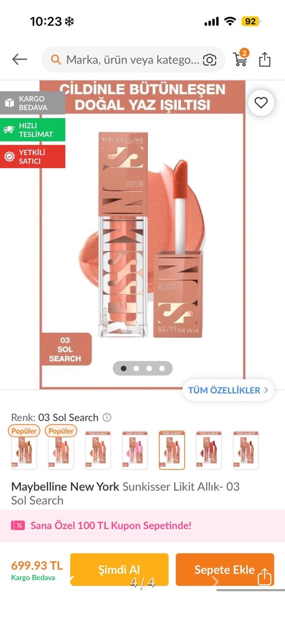 Sunkisser Parlak Bej Allık - Görsel 4