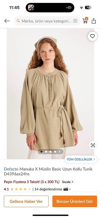 Manuka keten tunik