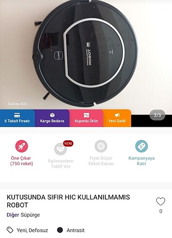 Diğer KUTUSUNDA SIFIR HIC KULLANILMAMIS ROBOT 
