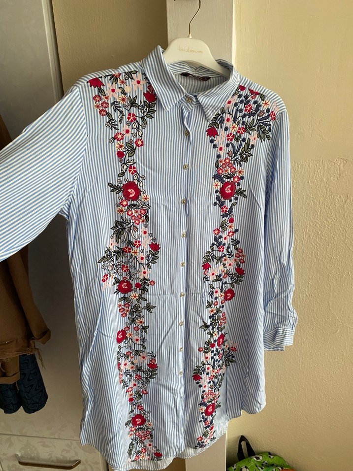 Nakışlı Bohem Kadın Gömlek - Görsel 2