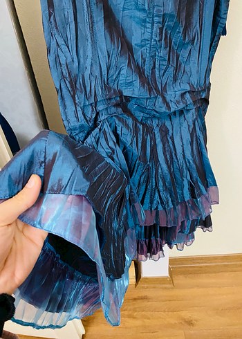 Piliseli Yaka ve Kolsuz Kadın Abiye Takım - Görsel 7