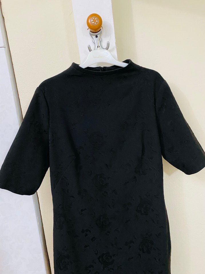 Siyah Kısa Kollu Midi Elbise - Görsel 5