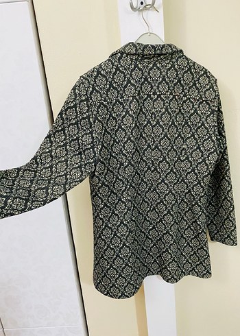 Gri Yılan Desenli Kadın Midi Ceket - Görsel 4