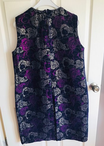 Jakarlı kumaş Midi elbise - Görsel 2