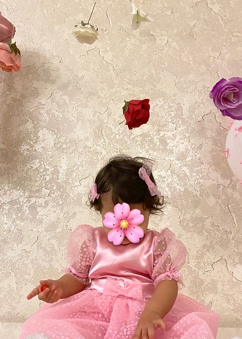Pembe Fiyonklu Çocuk Abiye Elbise - Görsel 4