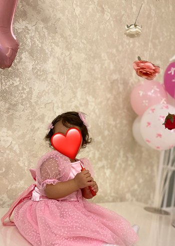 Pembe Fiyonklu Çocuk Abiye Elbise - Görsel 6