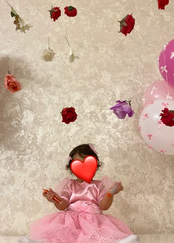 Pembe Fiyonklu Çocuk Abiye Elbise - Görsel 5