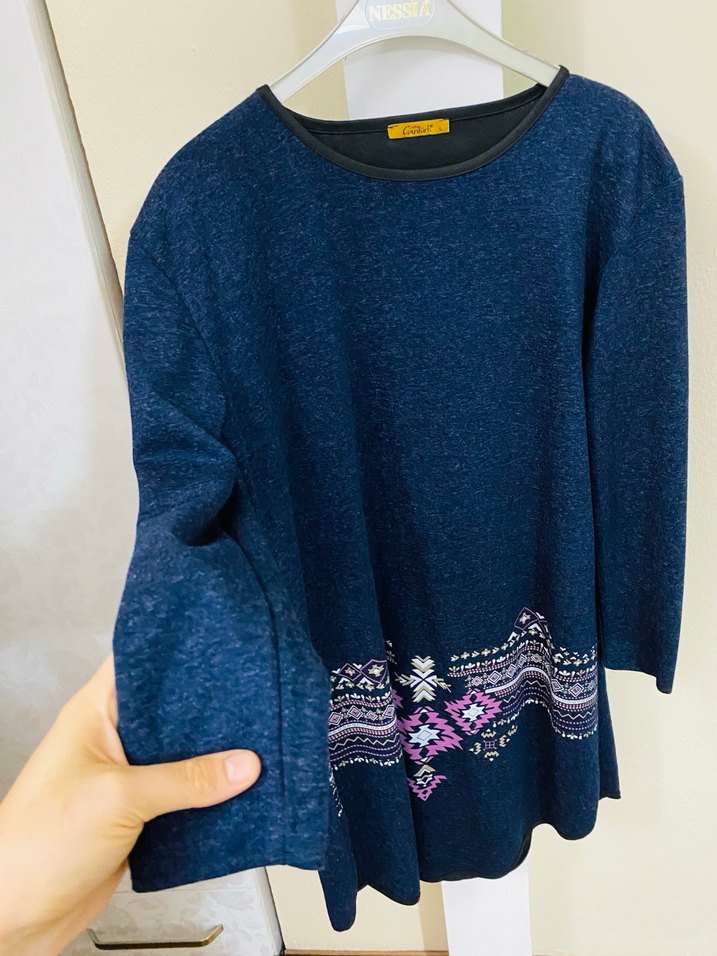 Penye Etnik Desenli Tunik - Görsel 2