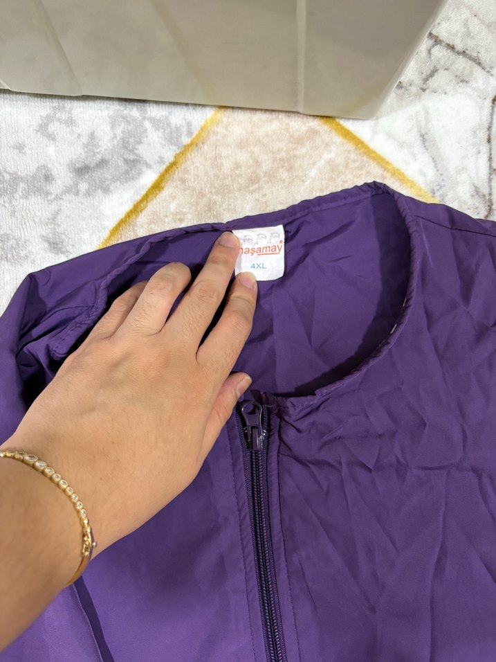 Mor Kadın Rahat Kesim Tam tesettür haşema - Görsel 2