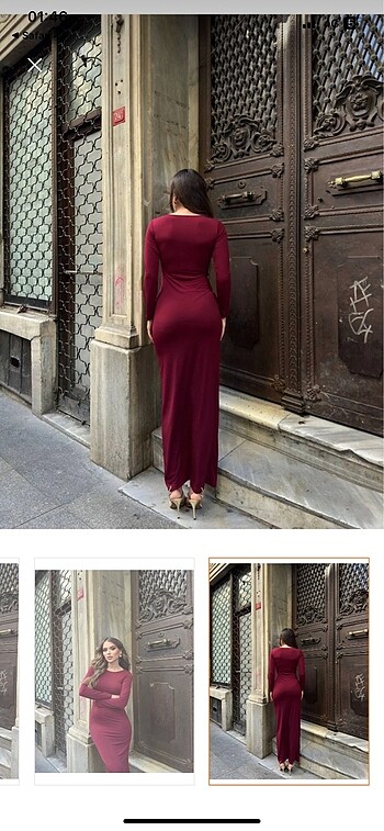 Trendyol & Milla Bordo maxi boy dar elbise