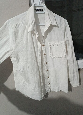 m Beden beyaz Renk Yazlık gömlek 
