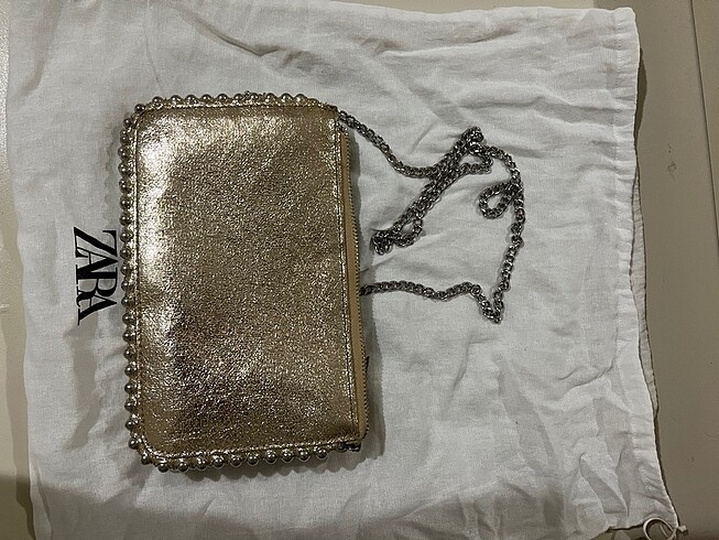 zara gold çanta