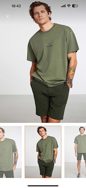 l/xl Beden haki Renk Grimelange Oversize Erkek T-shirt