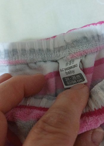 Kız Çocuk Pembe Çizgili Tayt - Görsel 2