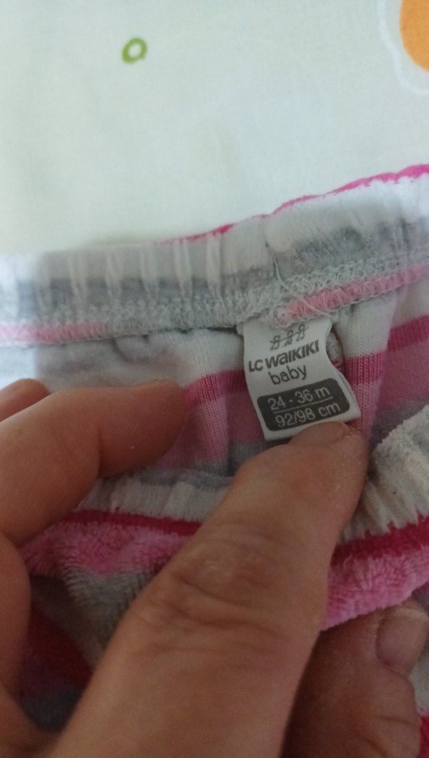 Kız Çocuk Pembe Çizgili Tayt - Görsel 2