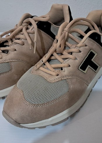 Bej Bağcıklı  Spor Ayakkabı - Görsel 2