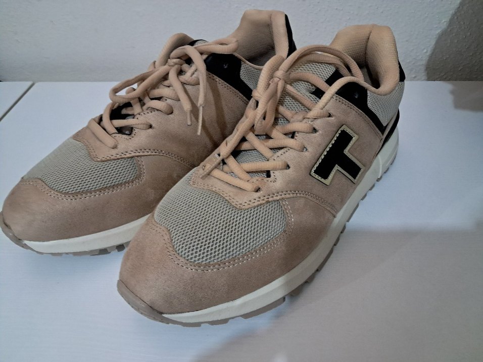 Bej Bağcıklı  Spor Ayakkabı - Görsel 2