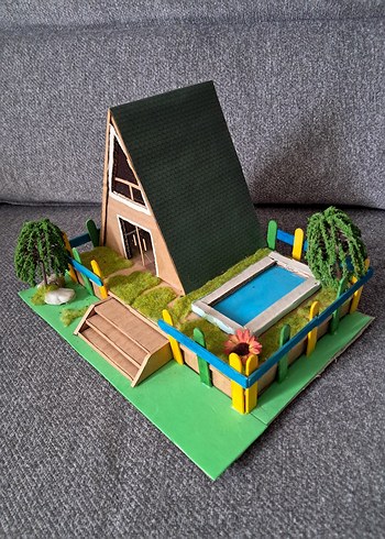 Yeşil Üçgen Ev Model Kiti - Görsel 3