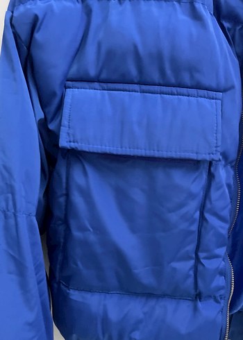 Mavi Fermuarlı Kadın Mont - Görsel 2