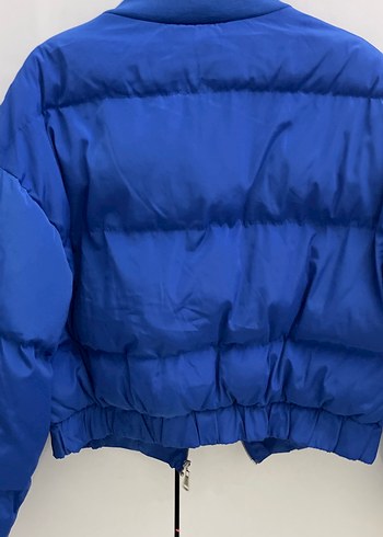 Mavi Fermuarlı Kadın Mont - Görsel 4