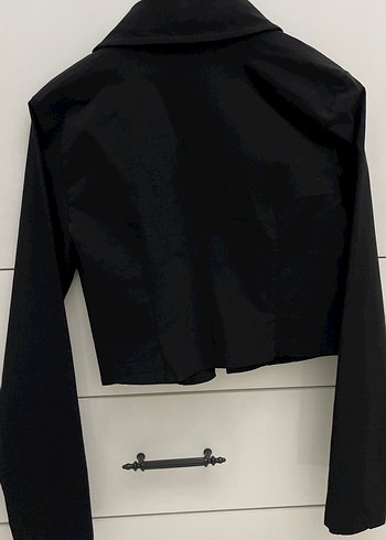 Siyah Mini Fermuarlı Kadın Ceket - Görsel 5