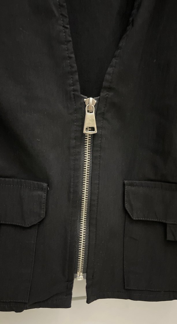 Siyah Mini Fermuarlı Kadın Ceket - Görsel 3