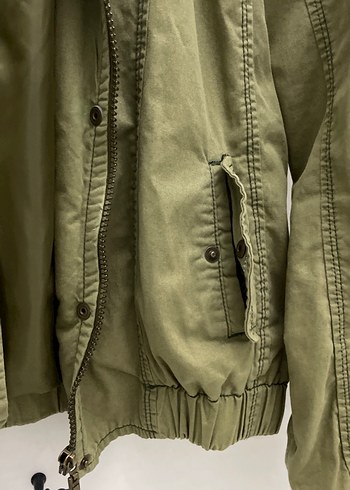 Düğmeli Haki Kadın Ceket - Görsel 3