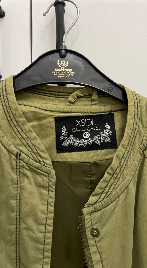 Düğmeli Haki Kadın Ceket - Görsel 4