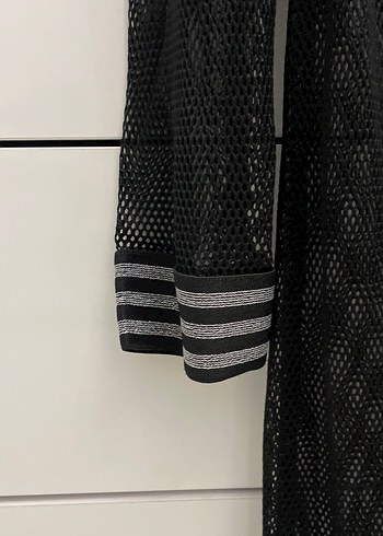 Siyah Fermuarlı Uzun Kadın Ceket - Görsel 4