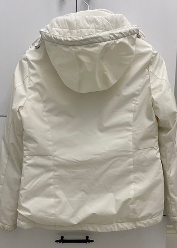 Kadın Beyaz Fermuarlı Sokak Stili Ceket - Görsel 7