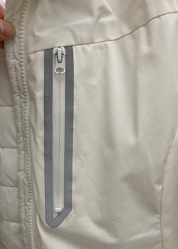 Kadın Beyaz Fermuarlı Sokak Stili Ceket - Görsel 3