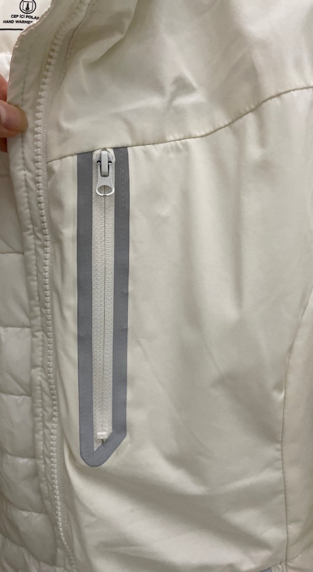 Kadın Beyaz Fermuarlı Sokak Stili Ceket - Görsel 3