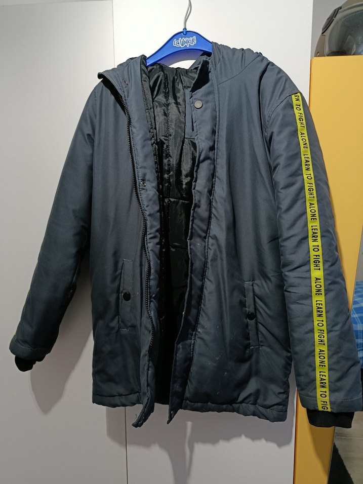 Erkek Çocuk Gri Kemerli Street Wear Kaban - Görsel 2