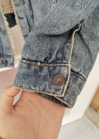 Colins Kadın Kot Ceket Günlük İçi kürklü Peluş Yaka - Görsel 7