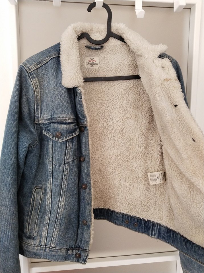 Colins Kadın Kot Ceket Günlük İçi kürklü Peluş Yaka - Görsel 2