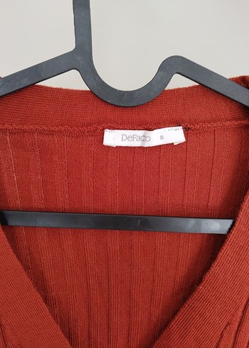 DeFacto Koyu Kırmızı V Yaka Triko Hırka - Görsel 2